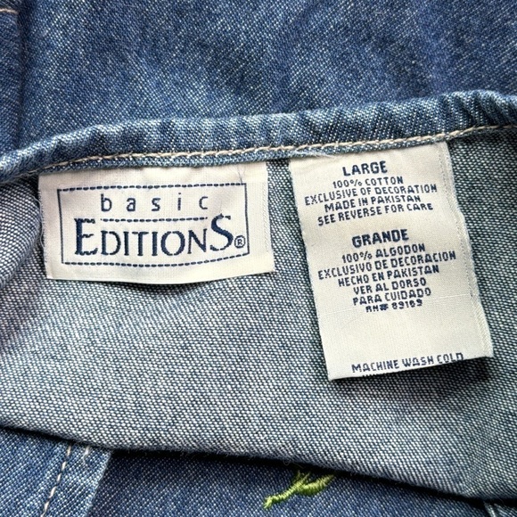 Vintage Basic Editions Spring Floral Butterly Button Cottagecore Vest Size Large - Picture 7 of 8